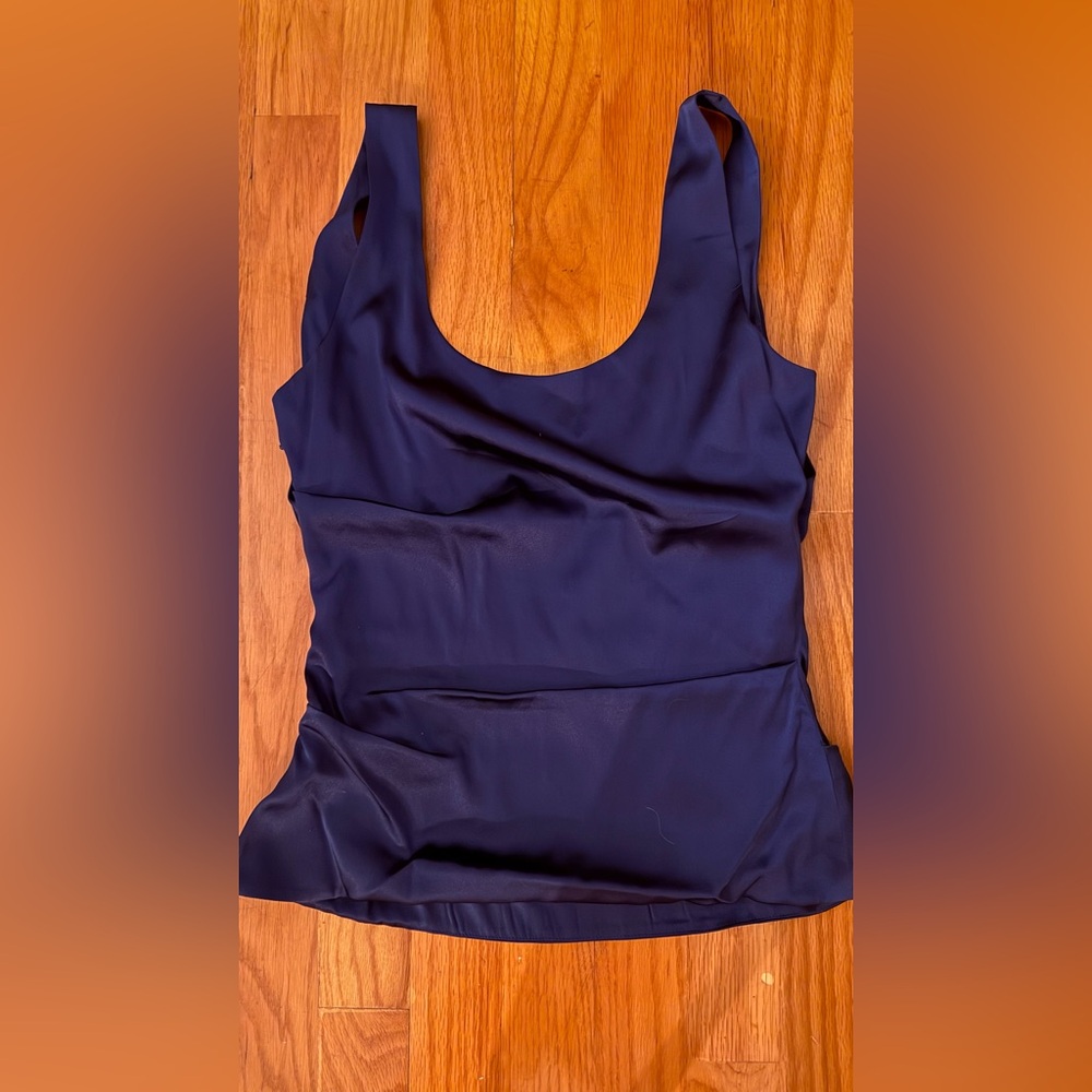 Elie Tahari silk structured Navy Blue Tank Top